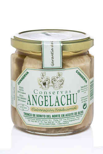 Angelachu  Troncos de Bonito en Tarro de cristal 330 gr.