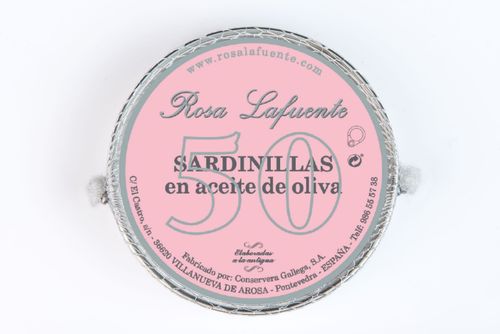 Conservas Rosa Lafuente - 50 Sardinillas en Aceite de Oliva. Muy pequeñas